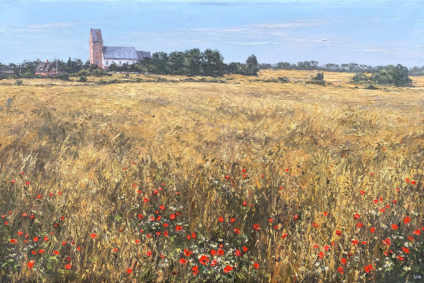 Peter Witt: Bild ‚Keitumer Kirche‘ (2025) (Original / Unikat), auf Keilrahmen