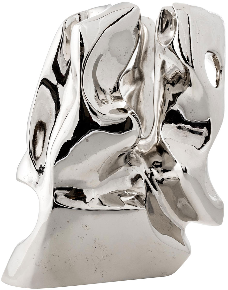 Cornelius Vandeputte: Skulptur ‚Shifting Perspectives‘, Bronze verchromt