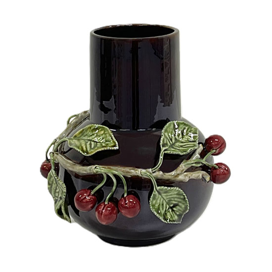 Bordallo Pinheiro: Keramikvase ‚Sour Cherries‘