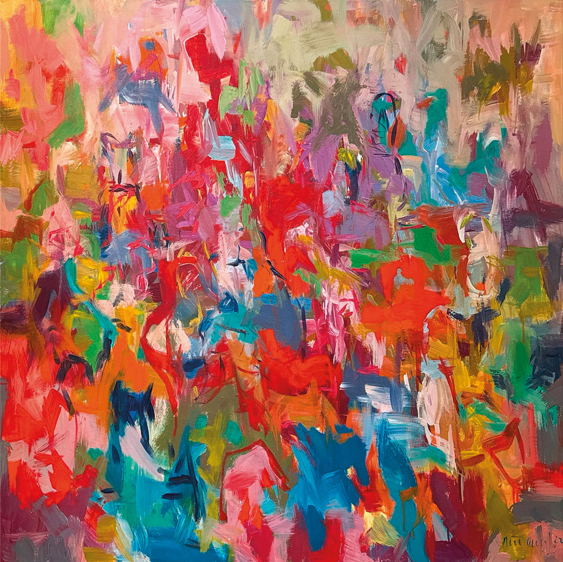 Nicole Leidenfrost: Bild ‚Viele Gedanken‘ (2022) (Original / Unikat), auf Keilrahmen