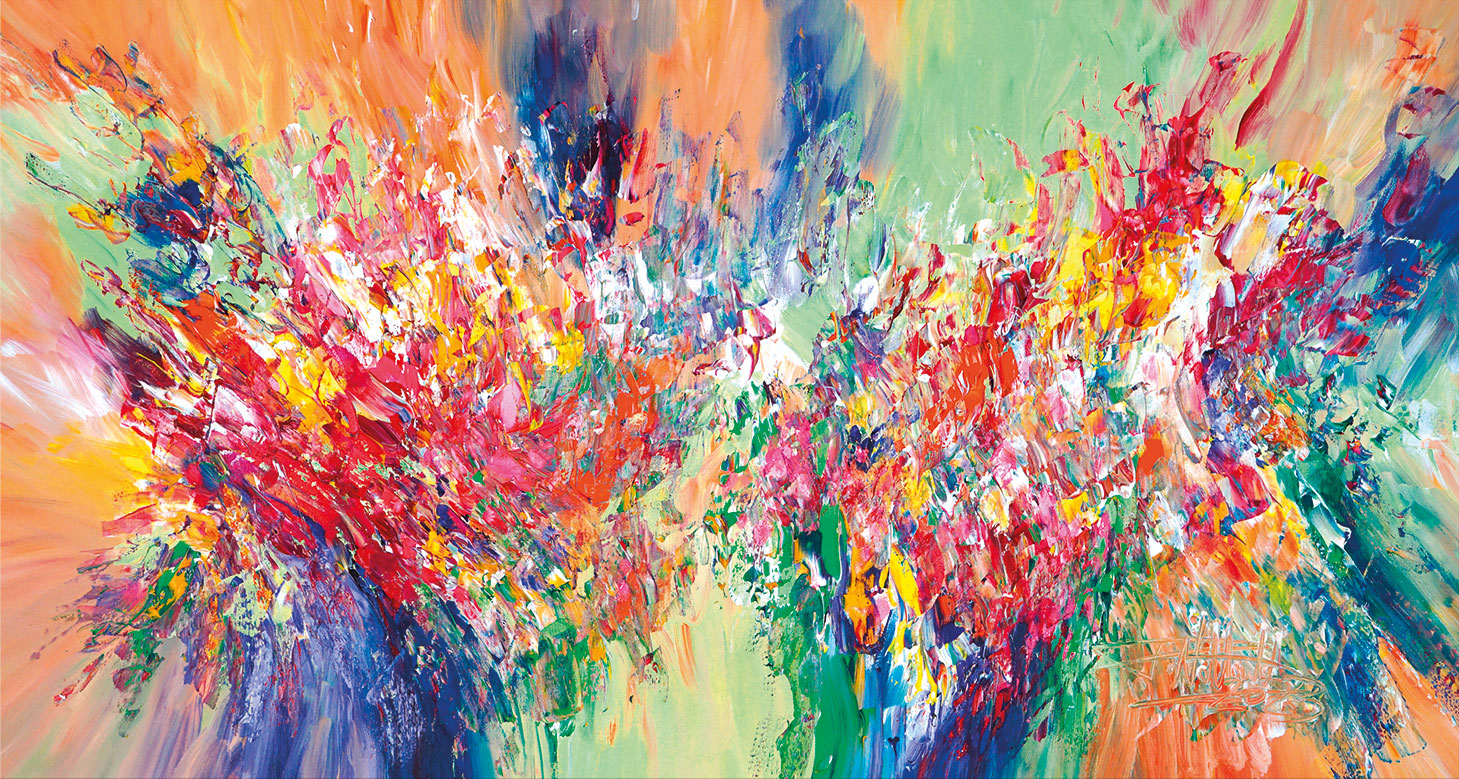 Peter Nottrott: Bild ‚Symphony of Spring L 1‘ (2023) (Original / Unikat), auf Keilrahmen