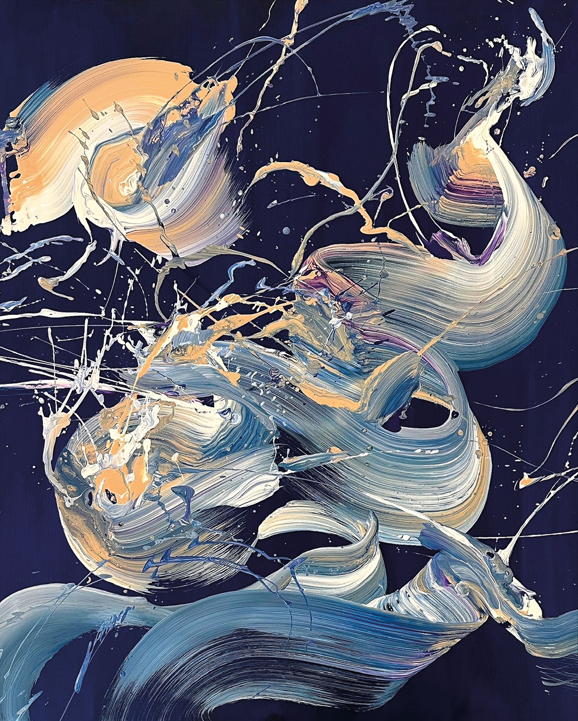 Claudia Botz: Bild ‚Dancing Aurora‘ (2026) (Original / Unikat), auf Keilrahmen