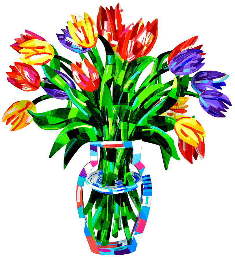 David Gerstein: 3D-Wandskulptur ‚Tulip Bouquet‘ (2018), Aluminium