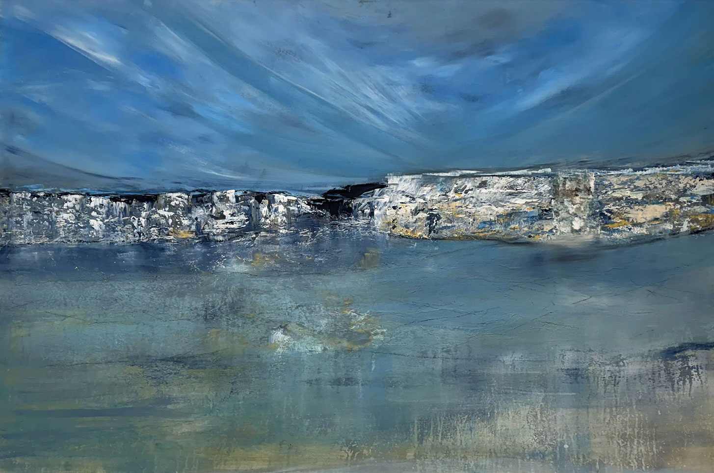 Carmen Lütkehaus: Bild ‚Calm Water and Wind‘ (2024) (Original / Unikat), auf Keilrahmen