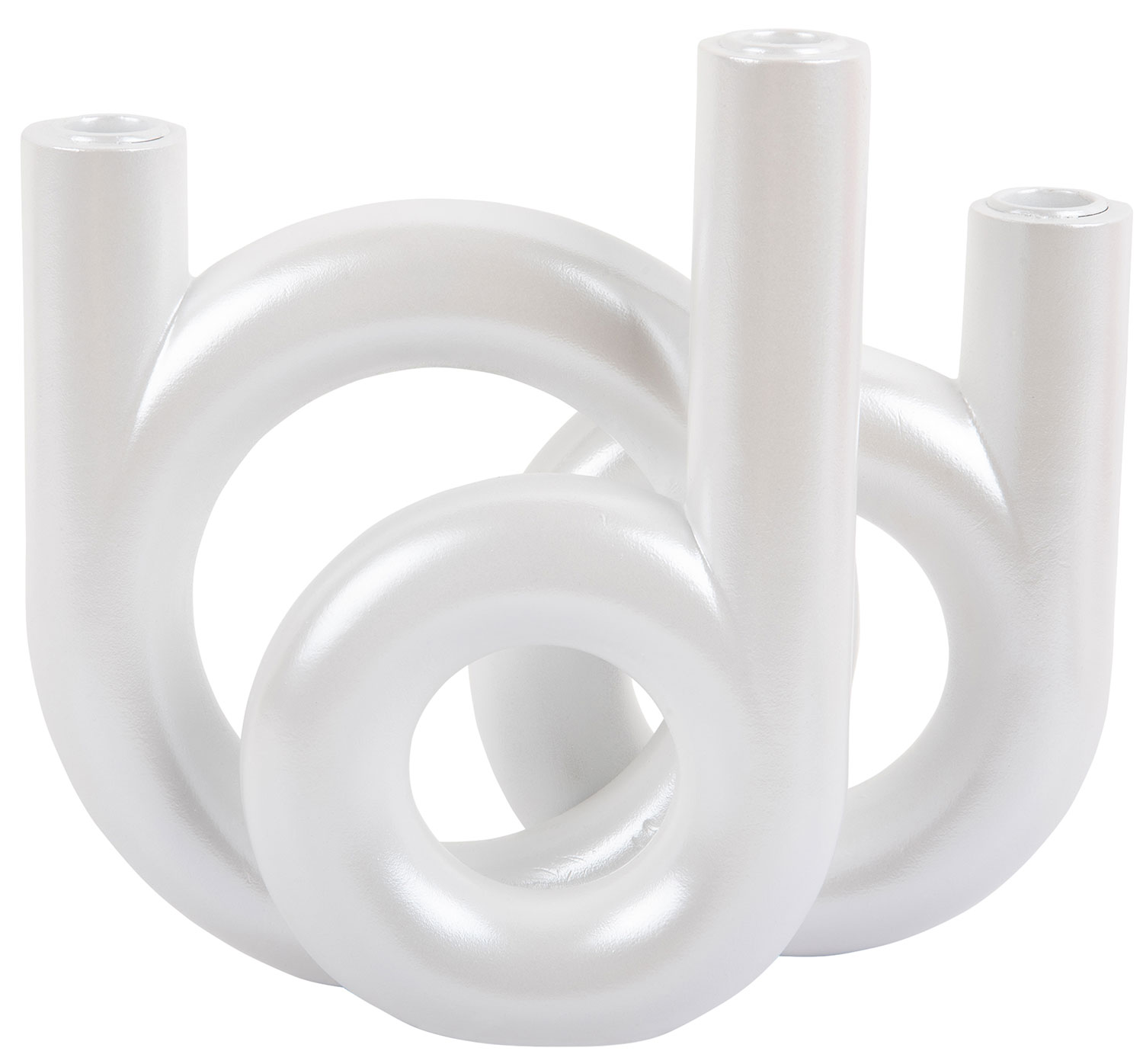 Kerzenhalter ‚Rings‘, Version in Weiß