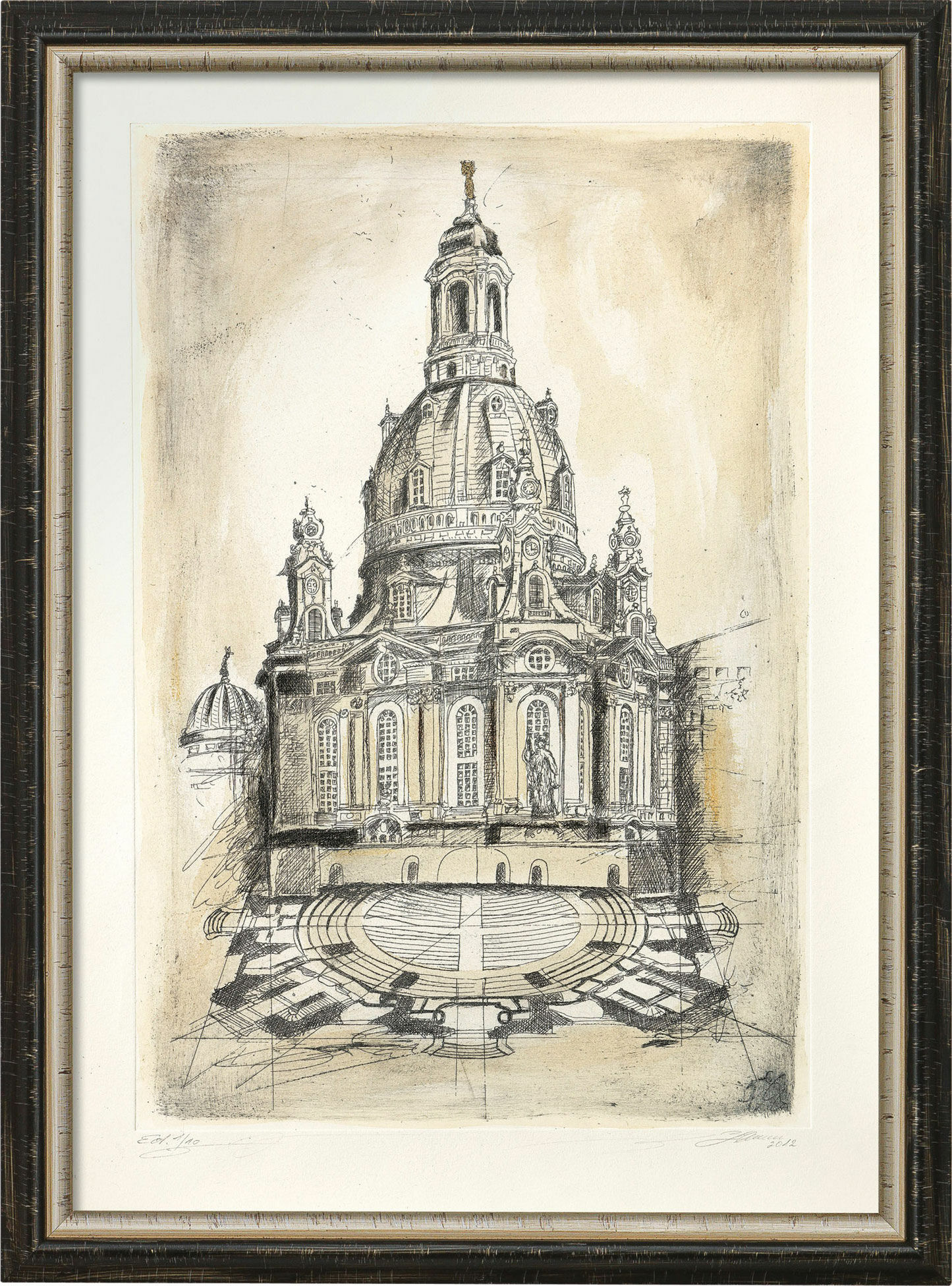 Picture "Dresden Frauenkirche", framed by Bernd Lehmann