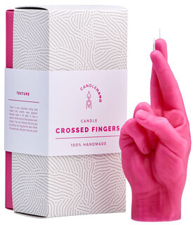 Kerze "Crossed Fingers", Version in Pink