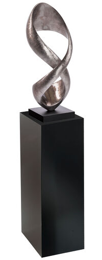 Skulptur "Infinity" (silberfarbene Version) und Deko-Säule im Set