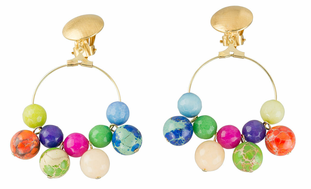 Clip-on earrings "Summer" with pearls by Petra Waszak