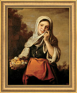 Picture "A Girl with Fruits" (1655-1660), framed