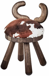 Wooden chair "Little Cow" with upholstery