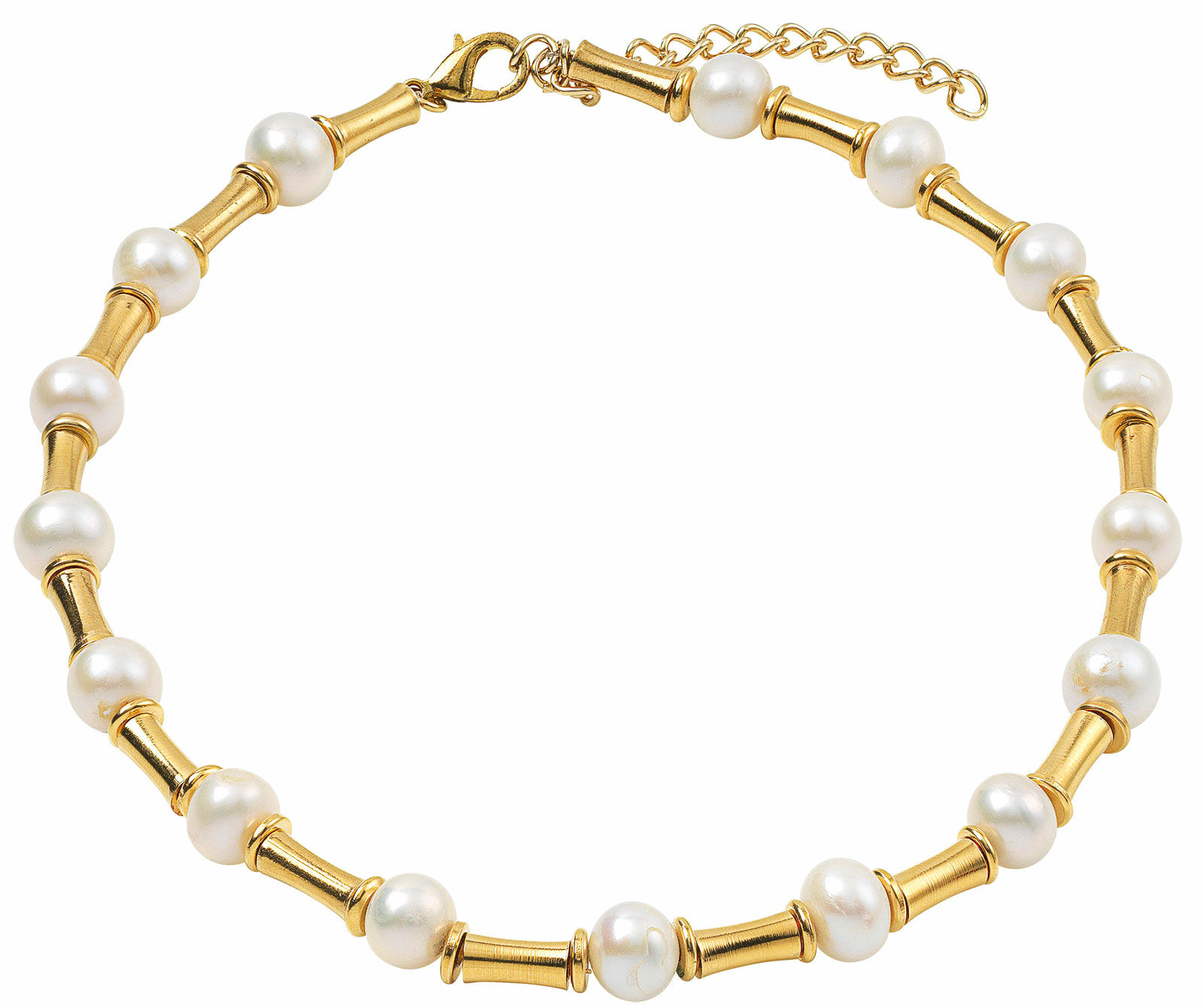 Necklace "Pharaoh White" with cultured pearls by Petra Waszak