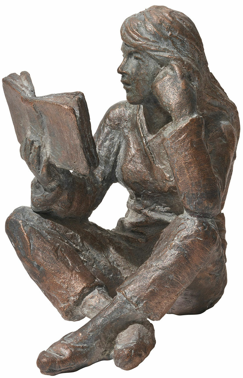 Skulptur "Lesende", Bronze von Luis Höger