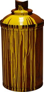 Sculpture "Spraycan Mini Yellow" (2025) (Pièce unique en série), acier