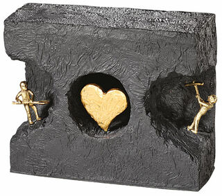 Sculpture "Finding Each Other", bronze with cast stone