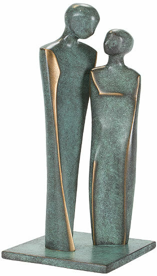 Skulptur "Verliebtes Paar", Bronze von Luise Kött-Gärtner