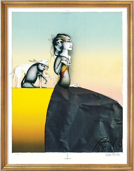 Picture "Beautiful Lady Well Guarded", framed by Paul Wunderlich