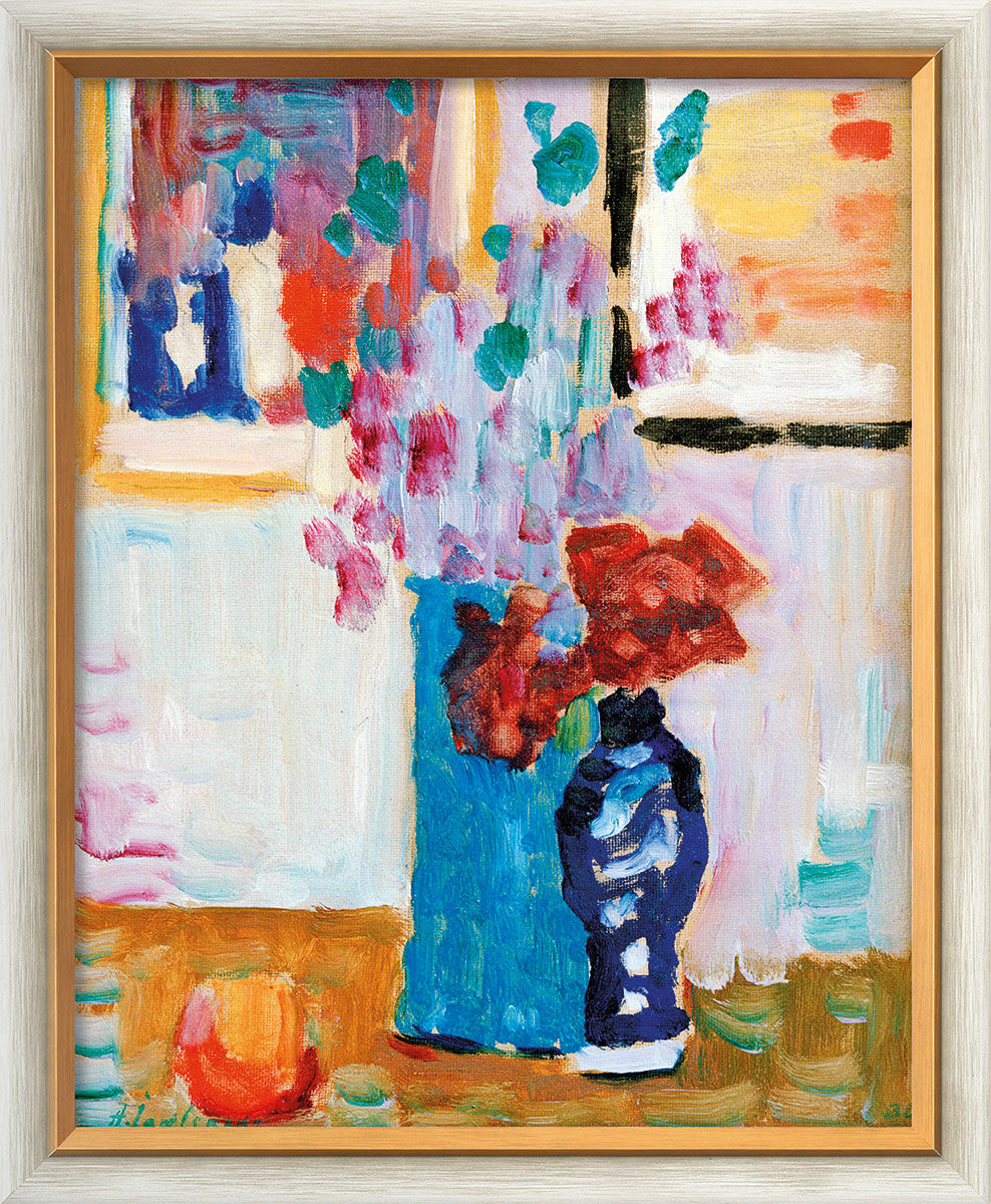 Tableau "Vase bleu" (1930), encadré von Alexej von Jawlensky