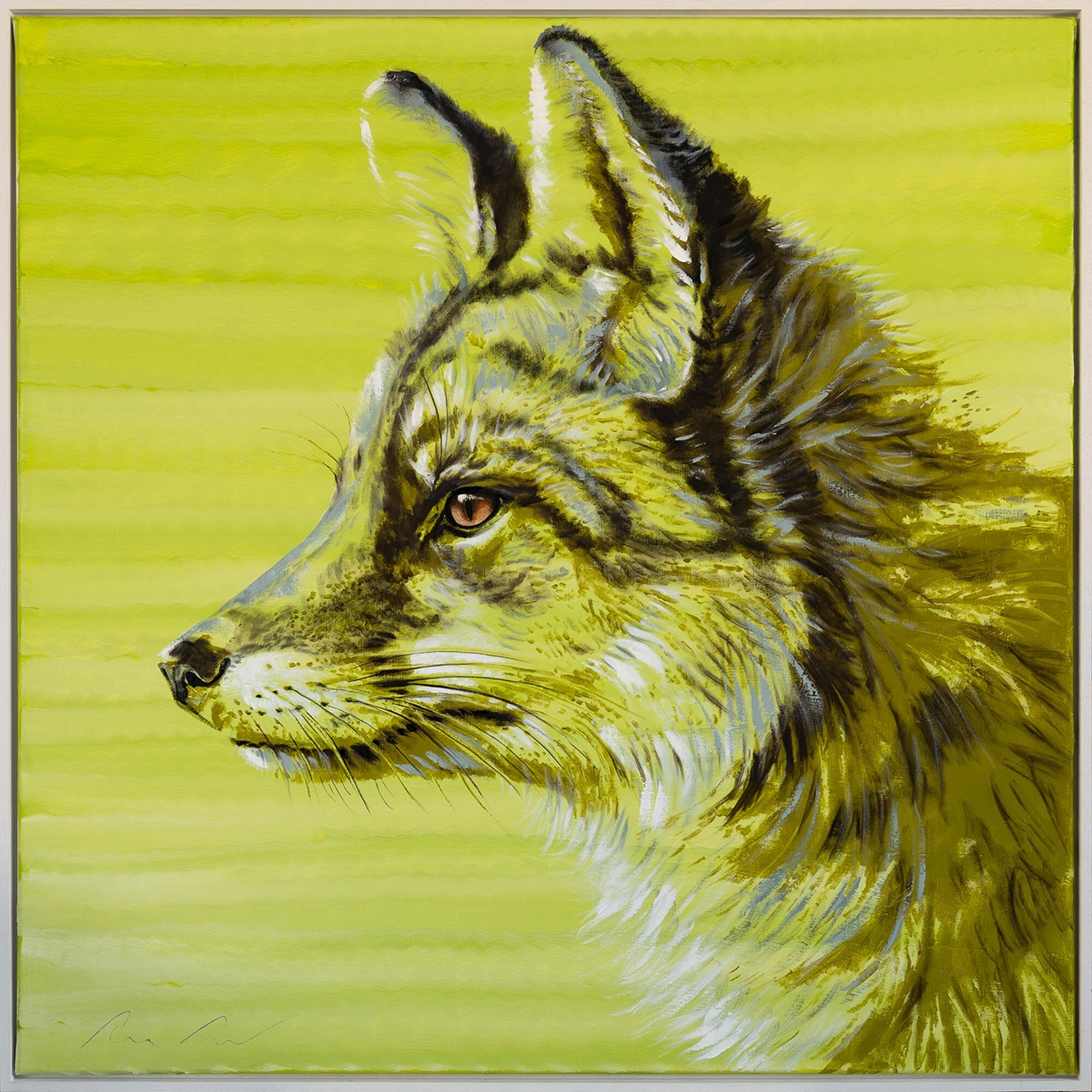 Schilderij "Reeks Lichtpunt | Portret van een Vos" (2026) (Uniek stuk) van Lezzueck Coosemans