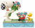 Sculpture "Snoopy et Woodstock cueillant des fleurs", fonte