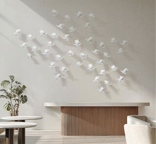 Figurine en porcelaine / objet mural "Tortue", version blanche de Andreas Franke