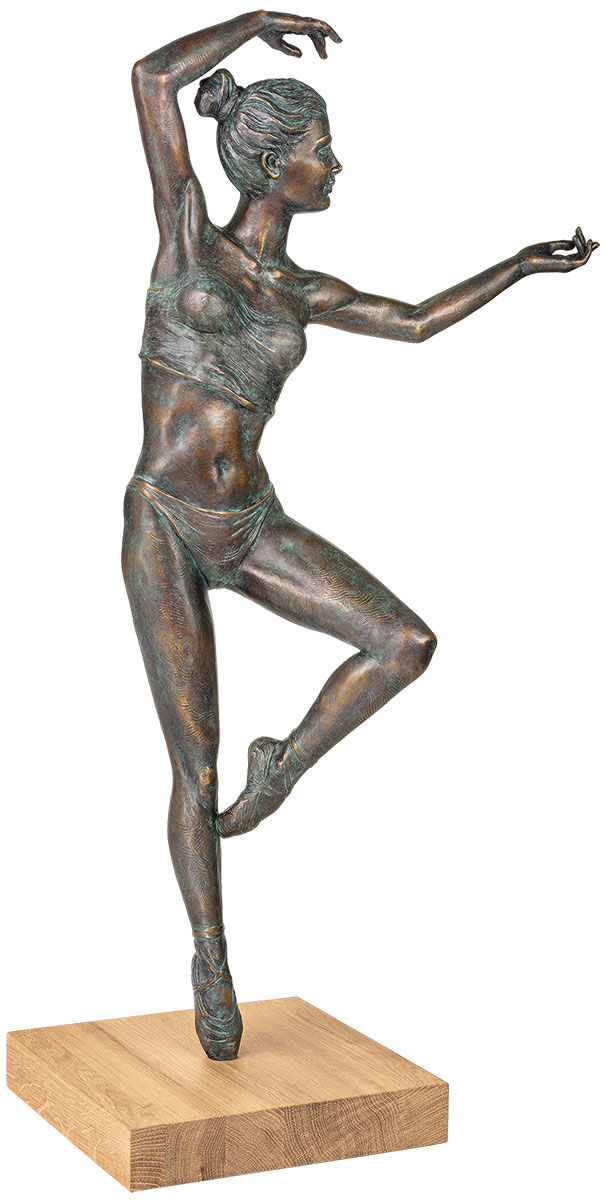 Scultura "Equilibrion", bronzo su legno di Damiano Taurino
