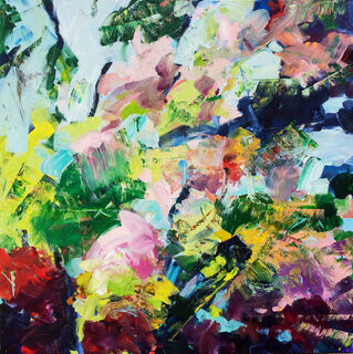 Beeld "Abstract schilderij lente" (2022) (Uniek stuk) von Roswitha Schumacher-Kuckelkorn