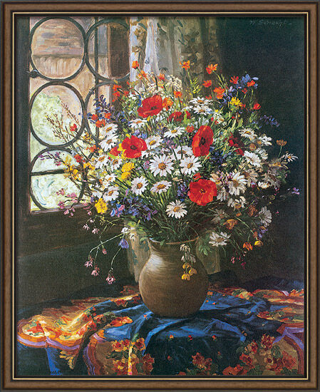 Billede "Buket af vilde blomster", indrammet von Wilhelm Schacht