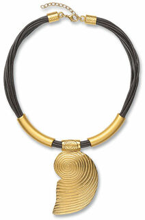 Necklace "Espiral" with leather band