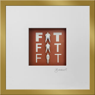3D-Bild "FAT, FAT, FIT", gerahmt