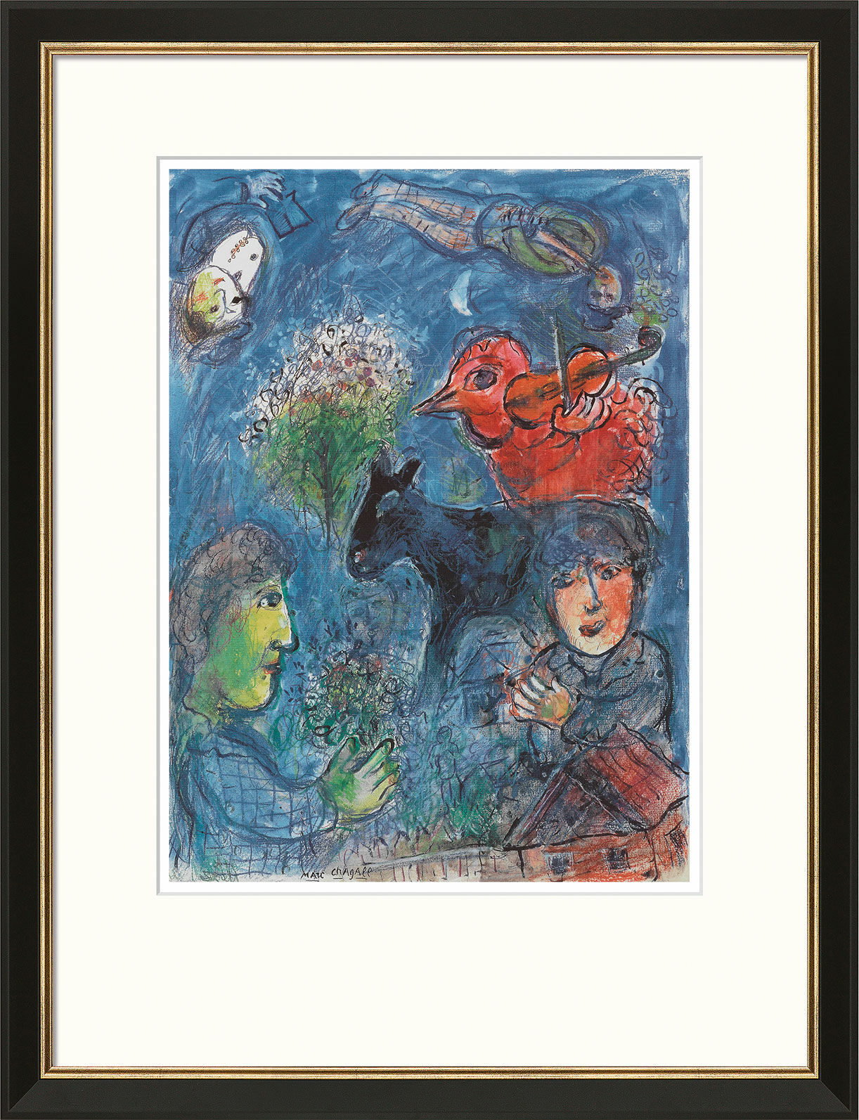 Billede "L'été", indrammet von Marc Chagall