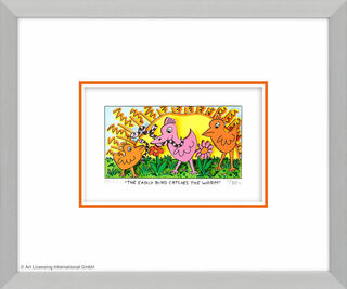 3D Picture "The early Bird catches the Worm" (2022), framed by James Rizzi