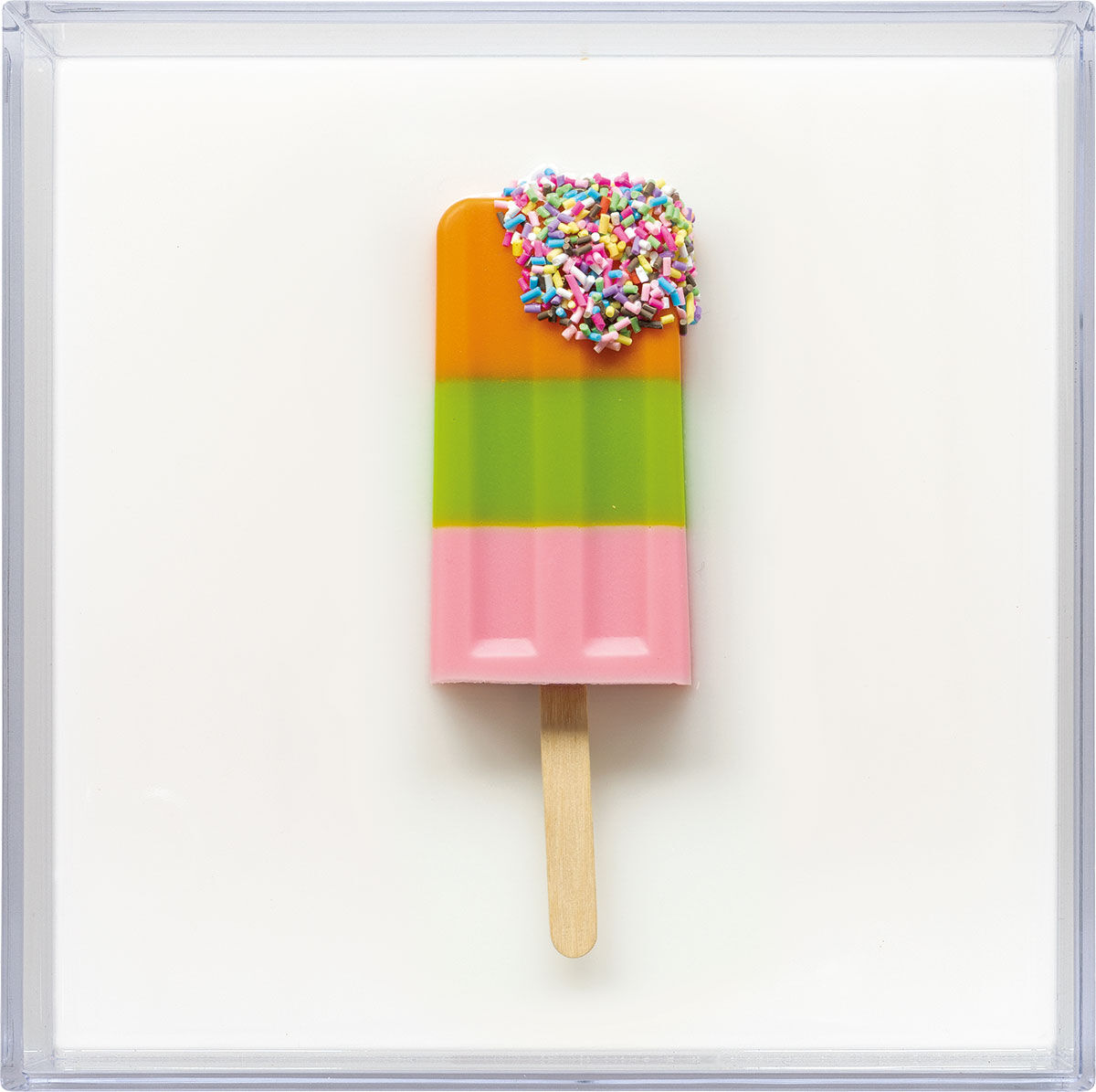Nástěnná socha „Popsicle“, oranžovo-zelená-růžová verze od Michael Pfannschmidt