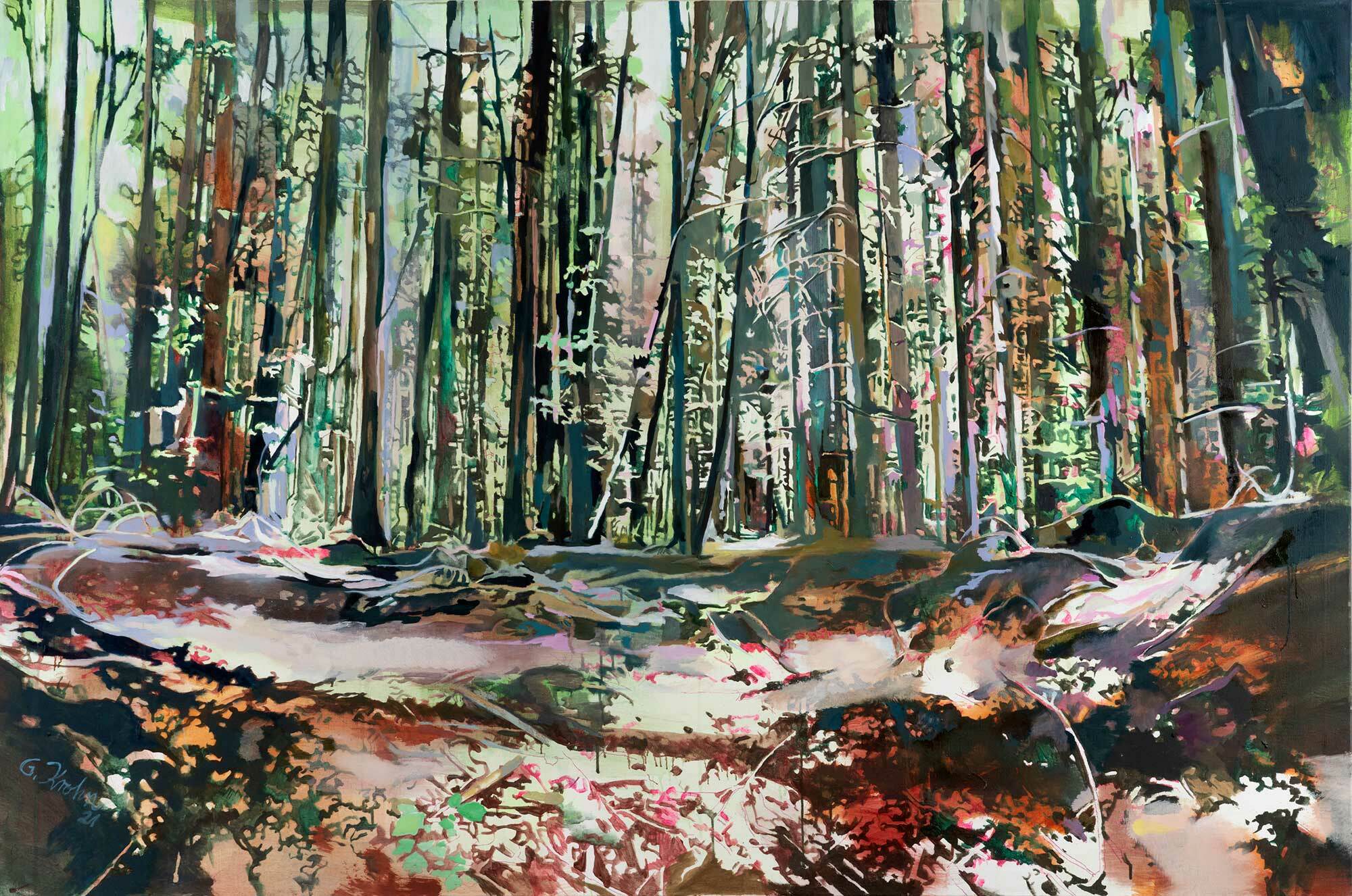Tableau "Forêt pour toujours ..." (2019) (Pièce unique) von Gisela Krohn