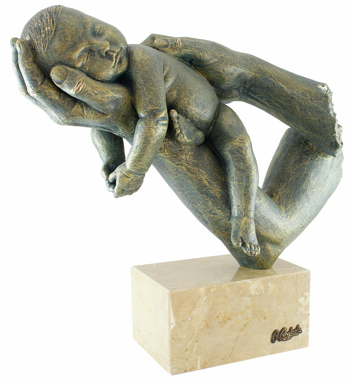 Skulptur "Mutter und Kind", Kunstguss Steinoptik von Angeles Anglada