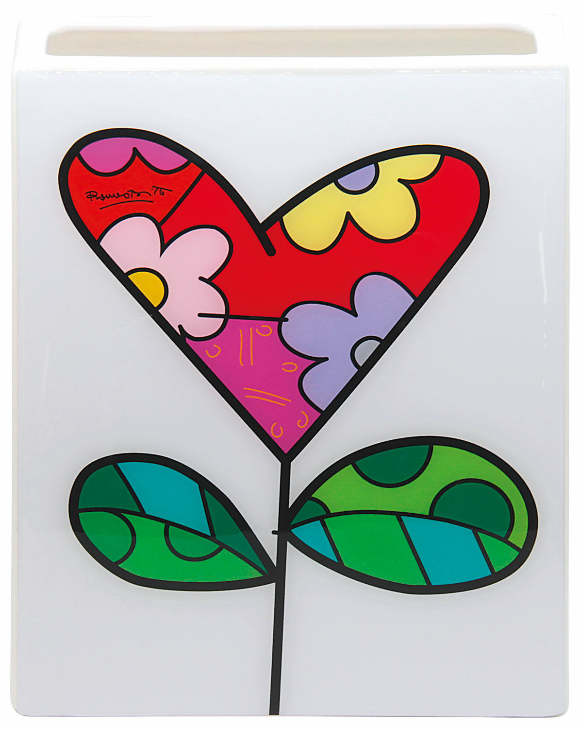Keramikvase "Flower of Heart" von Romero Britto