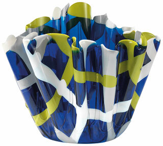 Vase "One-More Tartan", blue version, silicone by Paola Navone