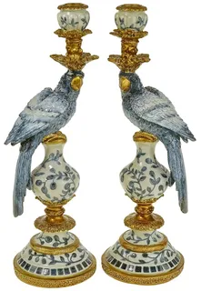 Kerzenleuchterpaar "Saphira", Kunstguss