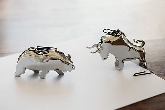 Paper clip holder "BULL & BEAR" (without decoration) by Philippi