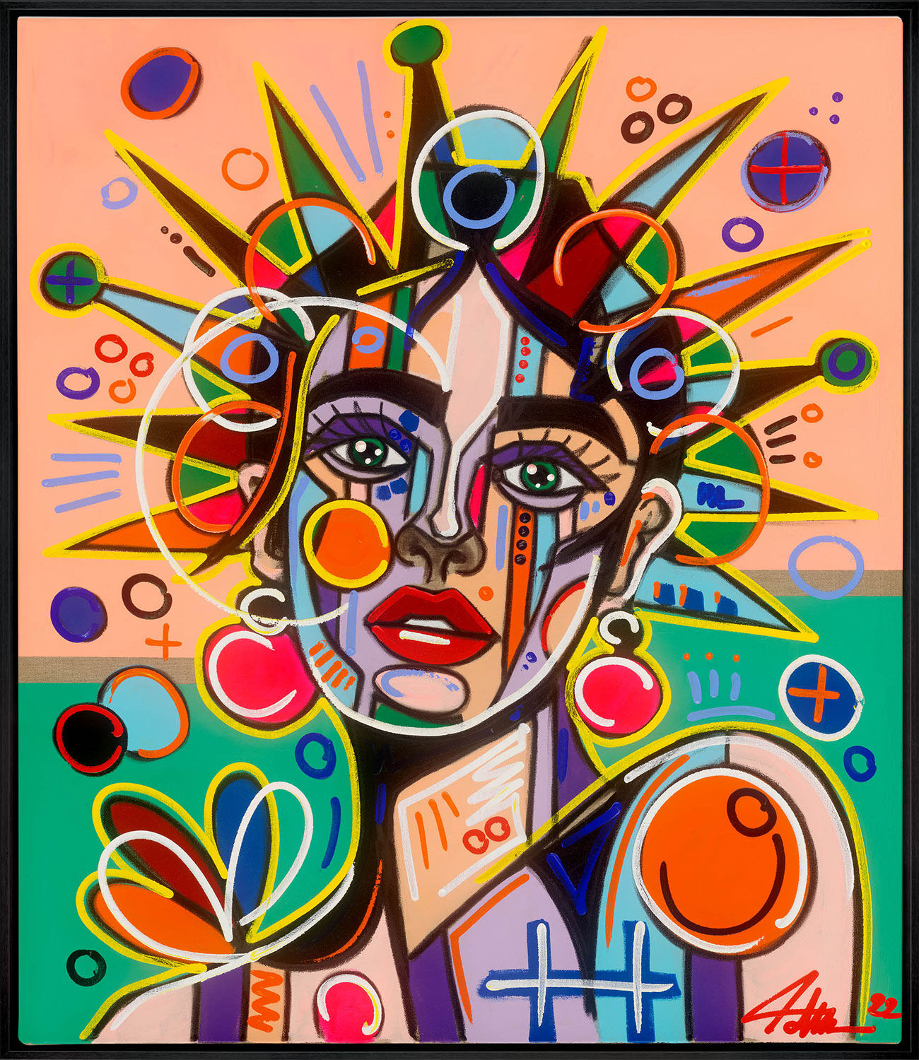 Bild "Liberty" (2021), handüberarbeitet, gerahmt von David Tollmann