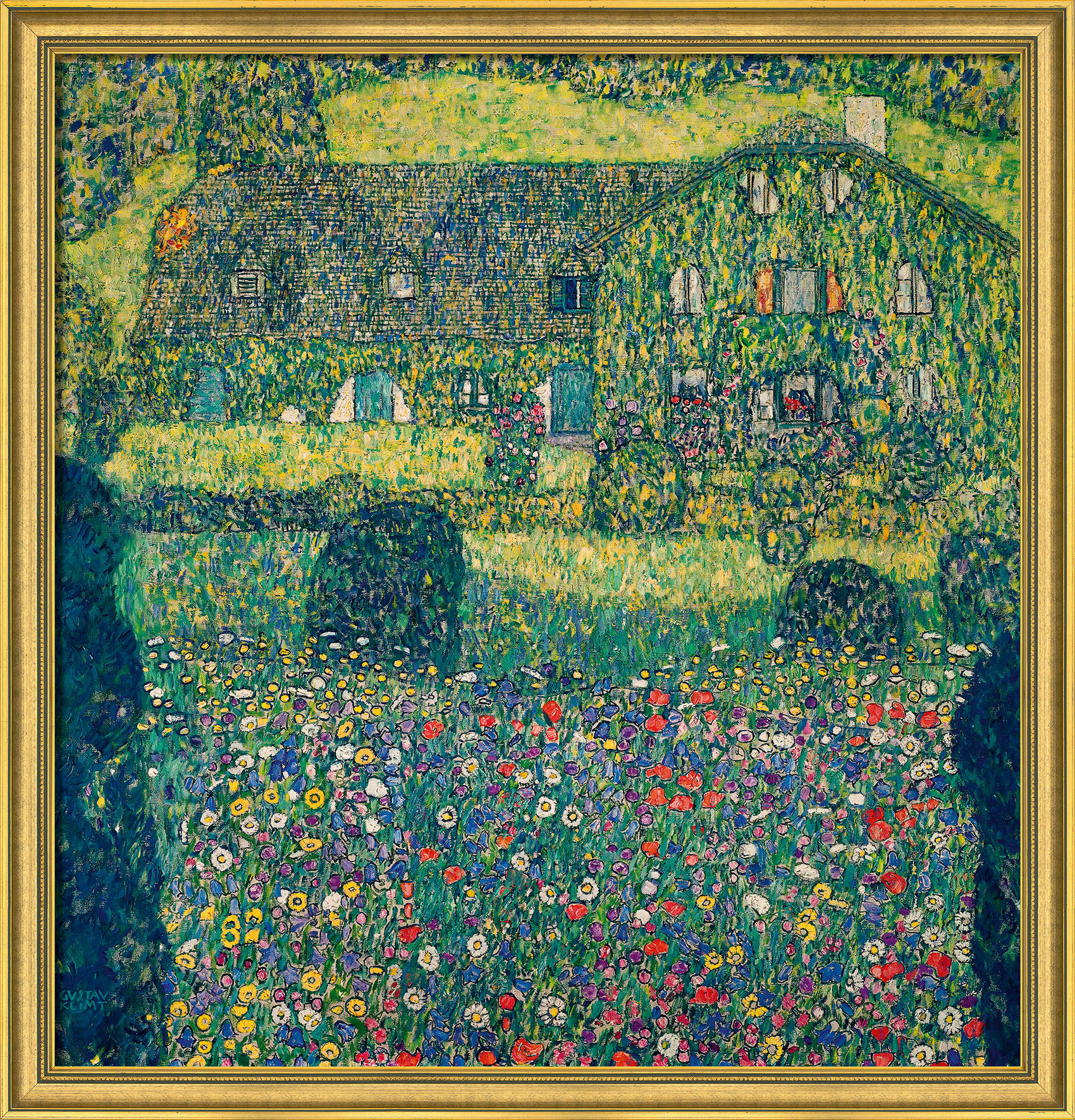 Picture "Country House on Lake Attersee" (1914), framed by Gustav Klimt