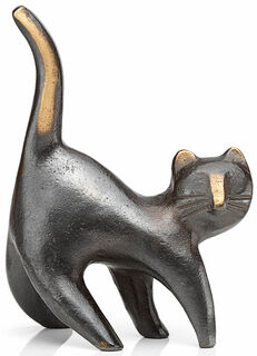 Tierplastik "Katze", Bronze