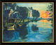 Bild "De första solstrålarna på kvarnbanan" (ca 1934), svart och gyllene inramad version av Max Pechstein