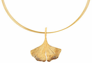 Necklace "Ginkgo", gold version