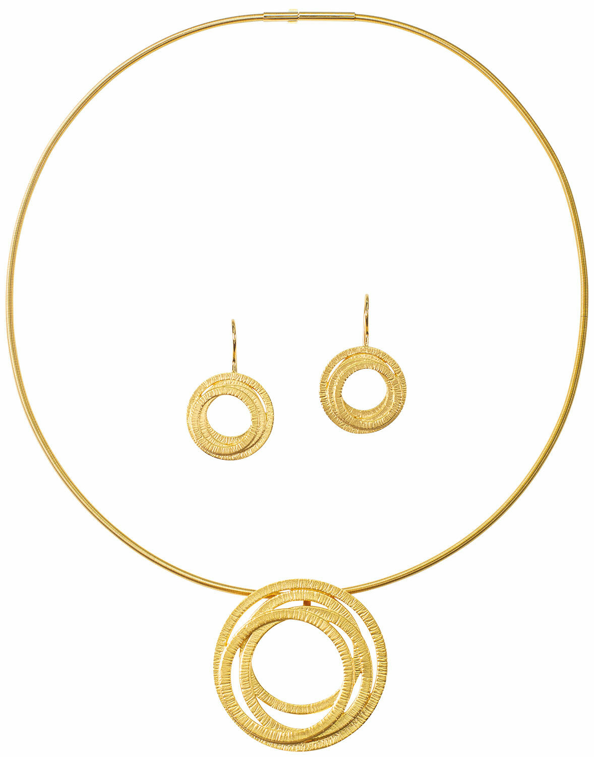 Parure de bijoux "Golden Circles" (cercles d'or)