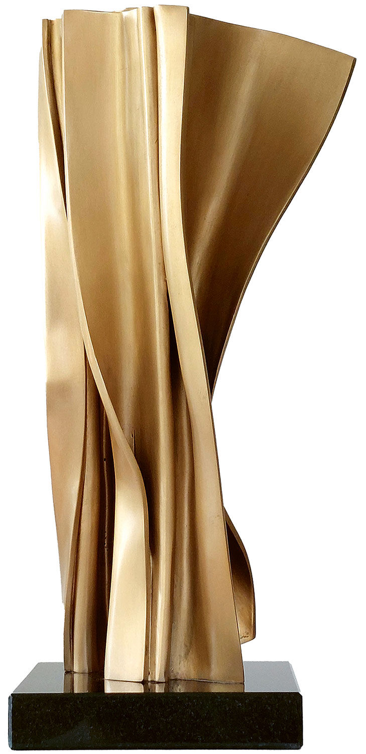 Scultura "Folding 1" (2019), bronzo di Kuno Vollet