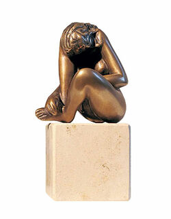 Sculpture "La Speranza", bronze on marble pedestal by Bruno Bruni