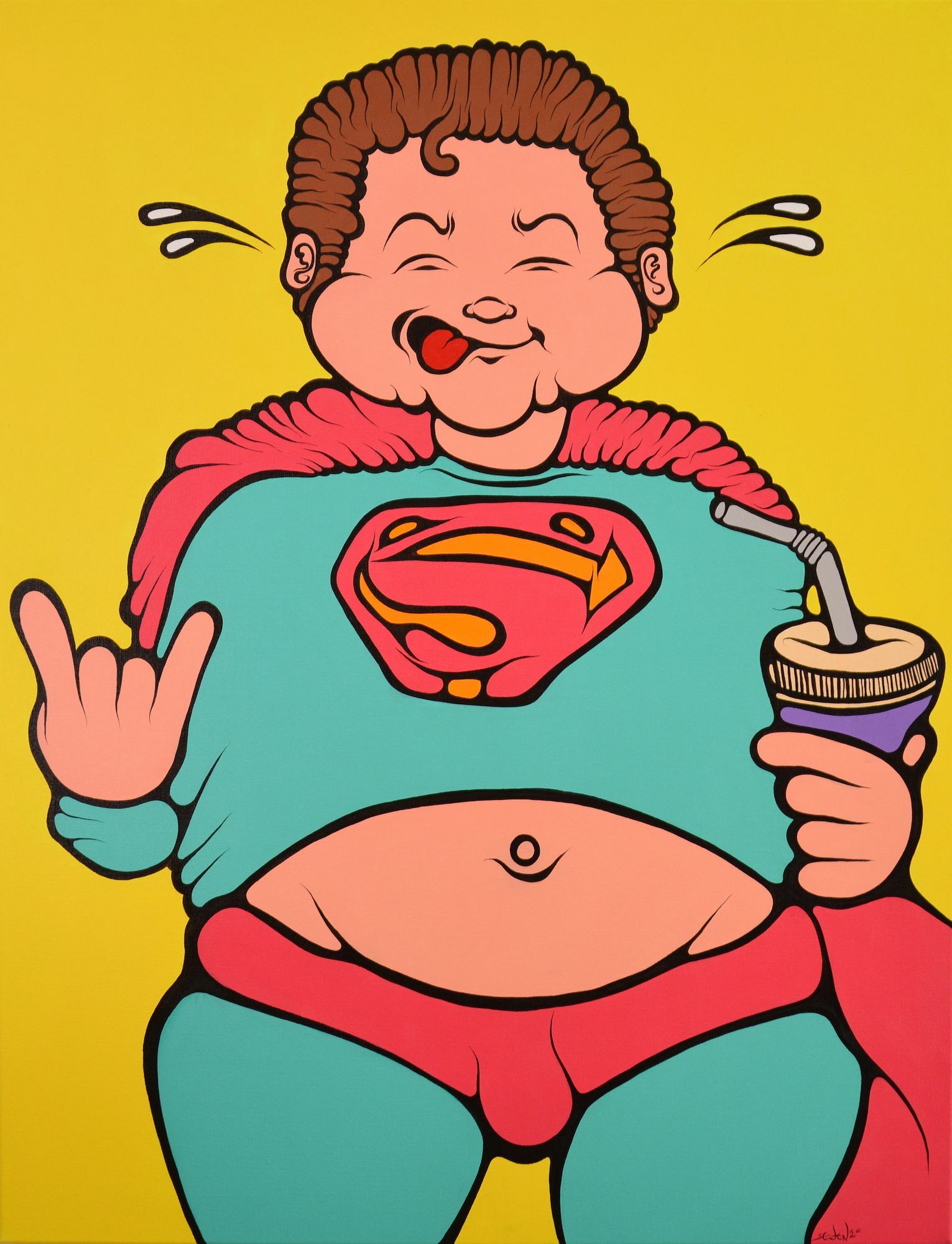 Tableau "Lazy Superman" (2015) (Pièce unique) von Ewen Gur