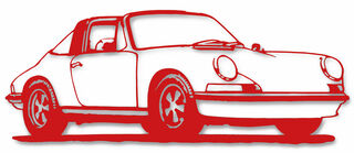 Wandskulptur "Porsche 911 Targa Rot" (2022) (Original / Unikat) von Jan M. Petersen