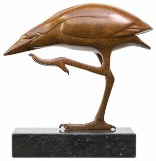 Skulptur "Nachtreiher", Bronze braun von Evert den Hartog